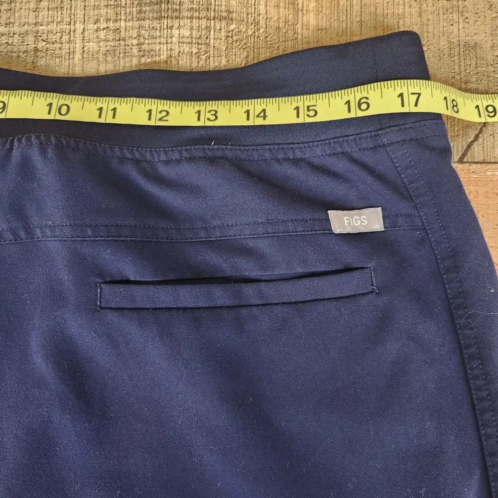 Figs Axim Mens XL Blue 7 Pockets Medical Scrub Pants Athletic Waistband Drawcord